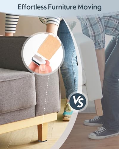 VABNEER Möbelgleiter, 16 Stück PTFE Teflon Quadrat Selbstklebende Möbelschieber, Möbel Bewegen Pads zum Bewegen Schwerer Möbel (Quadrat, 24x24mm)