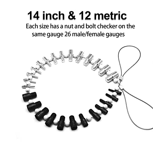 Xxzhiho NO Nut And Bolt Thread Checker (Inch & Metric) - 26/44 Male/Female Thread Identifier Gauges thumb #5