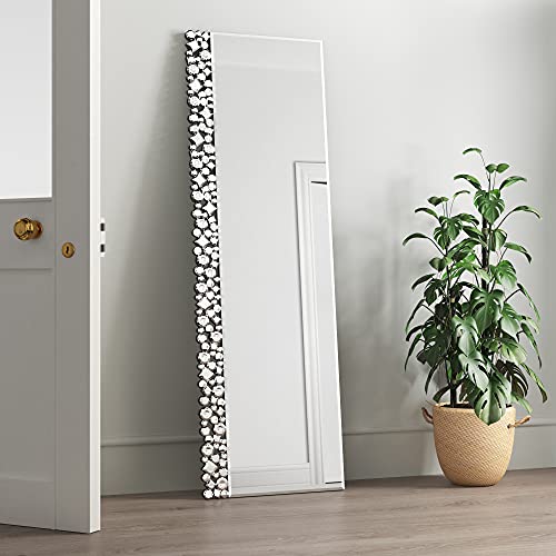 MUAUSU Full Length Mirror - Standing Ornate Floor Mirror 59 x 18 ,Irregular Mosaic Leaning & Hanging Full Body Wall Mirror for Bedroom Living Room