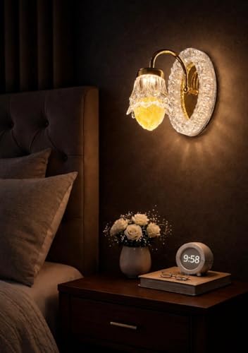 Image of 12 Watt Led Wall Light and Wall scones wall lamp for- Home, Kitchen, Bedside, Bedroom, Living Room, Office, Indoor, Bedside, Mirror Side, Diwali Lighting (Yellow Wall)