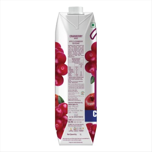 Image of Real Activ Cranberry Juice 1L | No Added Sugar, Colors or Preservatives | Rich in Antioxidants & Vitamin C | Refreshing Tangy Fruit Drink | Healthy Beverage for Daily Hydration