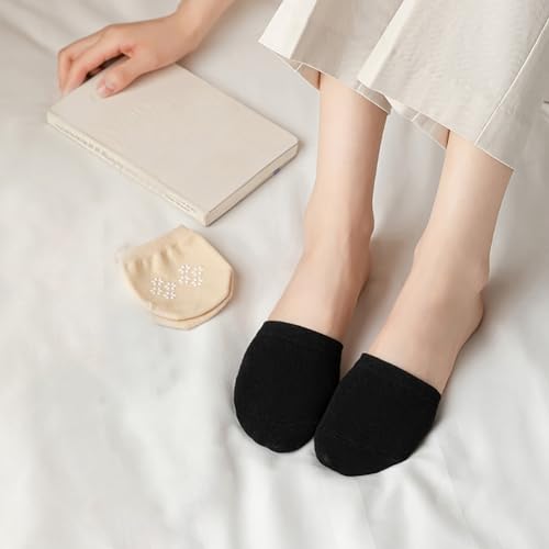 6pairs Toe Topper Socks Liner Half Cover Socks Toe Grip Socks Hidden Toe Topper Liner Socks Seamless Half Socks Front Foot Socks2