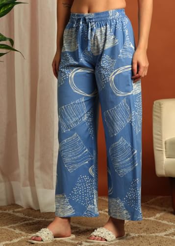Image of Yash Gallery Women's Cotton Straight Geomatrical Printed Night Suit for Women