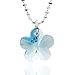 butterfly Enfant Fille Chaîne Vrai Argent Swarovski Elements Originaux Fleur Bleu Clair Longueur Réglable Pochette à Bijoux Cadeau de Communion