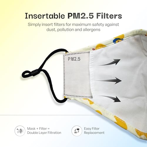 Image of atovio Nova N99 Anti-Pollution Face Mask with 8 Replaceable Carbon Filters for Kids, Washable & Reusable Respirator Mask with Breathable Air Valve for Children|6 Layer Filtration