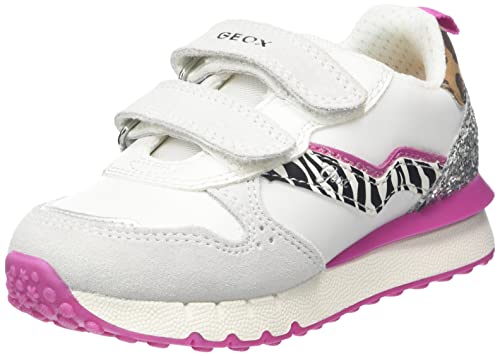 Geox J Fastics Girl C, Sneakers para Niña, Multicolor (White/Fuchsia), 33 EU Cover