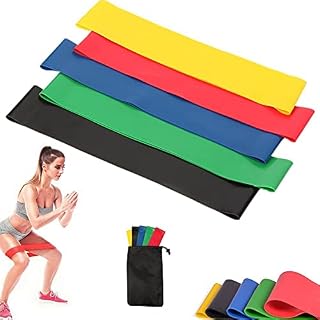 Resistance Bands for Legs and Glutes, Exercise Resistance Loop Bands Set for Home Gym Fitness, Yoga, Pilates, Strength Training, Workout Booty Bands with Carry Bag for Women (Set of 5)