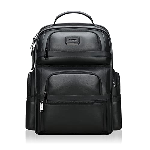 Limited Discount BOPAI Multi-Function Genuine Leather Backpack for Men 15.6 inch Laptop Backpack Business Casual Daypack Anti Theft Backpack Water Resistant Laptop Backpack with USB Charging Black