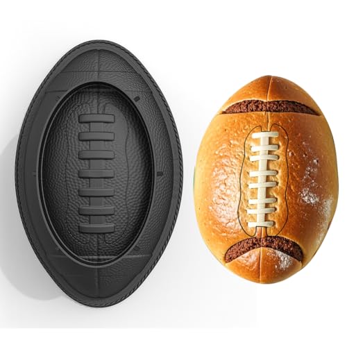 Fiorky Moule à gâteau en silicone en forme de ballon de rugby, moule à gâteau en silicone antiadhésif, moule à gâteau de rugby pour la maison, les...