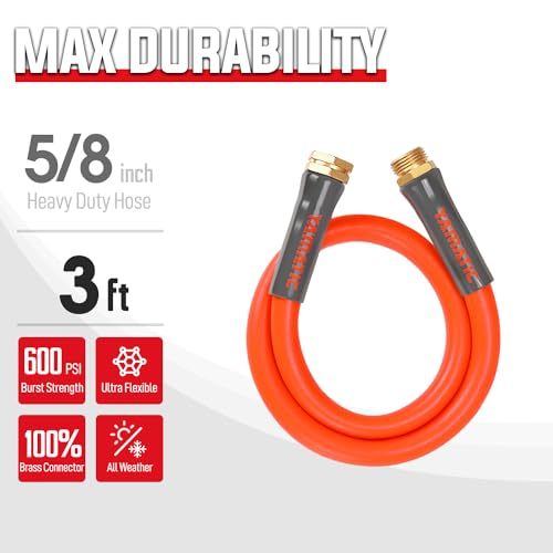 YAMATIC Heavy Duty Short Garden Hose 5/8 In X 3 Ft YAMATIC Heavy Duty Short Garden Hose 5/8 In X 3 Ft