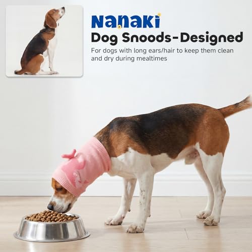Image of Nanaki No Shake Ear Wraps For Dogs Hematoma-Dog Ear Cover for Bath Grooming, Dog Head Wrap For Anxiety Relief& Noise Protection,Fireworks 4th July,Thunder,Vet Visit, Travel, Snoods for Eating Drinking