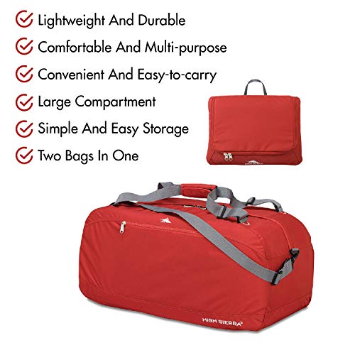 High Sierra Pack-N-Go Duffel Bag, 30-Inch, Carmine Red