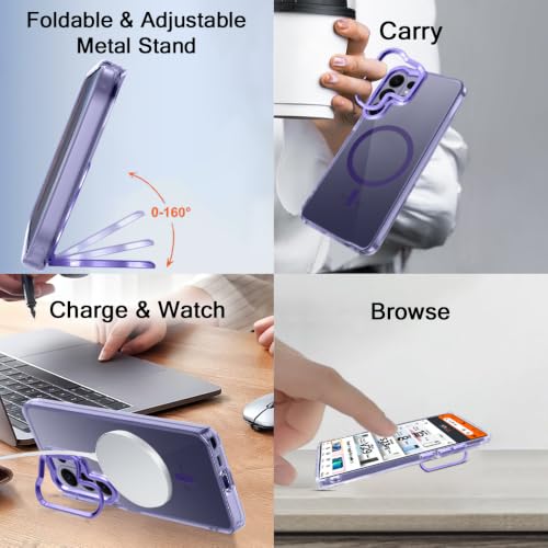 Image of TheGiftKart for Samsung S26 Ultra Case | Shockproof Hard Back Cover | Built-in Stand | Hybrid Shockproof Galaxy S26 Ultra Back Cover Case (PC & TPU, Clear Back, MagSafe Compatible, Transparent Violet)