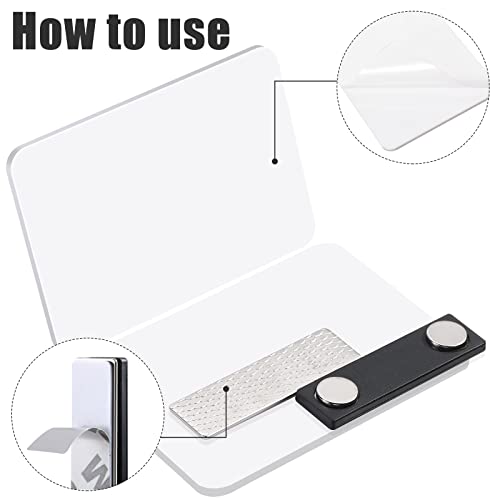 Image of 50 Set Name Tags Reusable Name Badge Magnet 3.4 x 2.1'' Blank Magnetic Badge Holder for Personalized Jacket Shirts DIY Kit Office School Supplies
