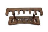 Skyway 6 Pipe Wood Tobacco Pipe Stand Rack Holder - Walnut Brown