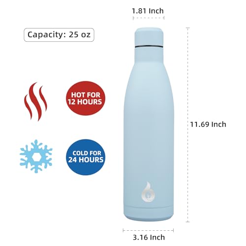 Image of BJPKPK 25oz Insulated Stainless Steel Water Bottles Reusable Metal Travel Sports Water Bottle Keep Cold and Hot,Sky Blue
