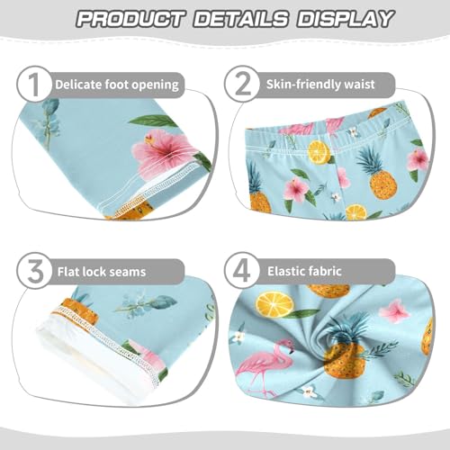 Vdsrup Girls Leggings Fruit Flamnigo Flowers Kids Length Leggings Pants Athletic Yoga Pants Blue Toddler Tights Trousers 4T3