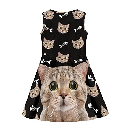Modysero Print Girls Twirly Swing Tank Sundress Causal High Waist A Line Skater Dress for 3-16 Years Old2