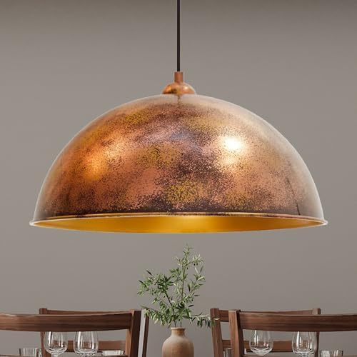 Lampada a sospensione faro industriale in metallo con luce verde – The House of Vintage