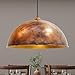 Produktbild bamyum Hängelampe Wohnzimmer Vintage Ø40 cm Kupferfarbe Handgemalte, Große Hängelampe Esstisch Vintage Industrial Style, Pendelleuchte Esstisch E27, Küchenlampe Hängend Copper, Hängelampe Küche