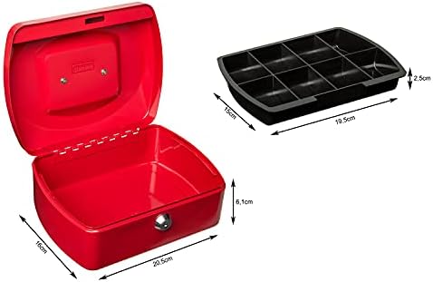 Idena 50029 - Kasa 8", rozmiar 205 x 160 x 90 mm, kolor czerwony, 1 szt.