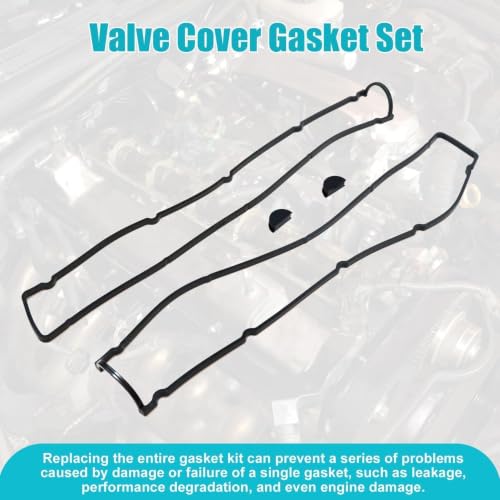 Image of Valve Cover Gasket Set Compatible with Nissan Skyline R32 R33 R34 RB20DET RB25DET RB26DETT Engine Seal Kit with Half Moon Seals Replaces 13270-58S11 13270-58S01 11051-58S00