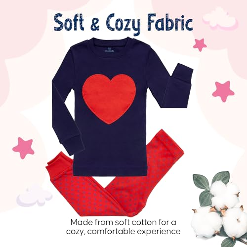 2 Piece Tag Free Pjs for Girls - 100% Cotton Pajamas Set - Kids Summer Pajama - Snug Fit Girl Sleepwear (12M-8Y)2