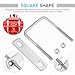 Toddmomy 6 Sets M6×50×80mm 304 Stainless Steel Square U-Bolts with Plates and Nuts Heavy-Duty U Bolt Clamp for Securing Trailer Axles and Industrial Equipment