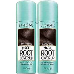 L’Oreal Paris Root Cover Up Temporary Gray Concealer Spray Dark Brown 2 Oz (Pack of 2) (Packaging May Vary)