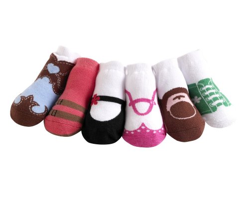JazzyToes Baby 6 Pair Socks Original Variety Girls', 12 24 Months