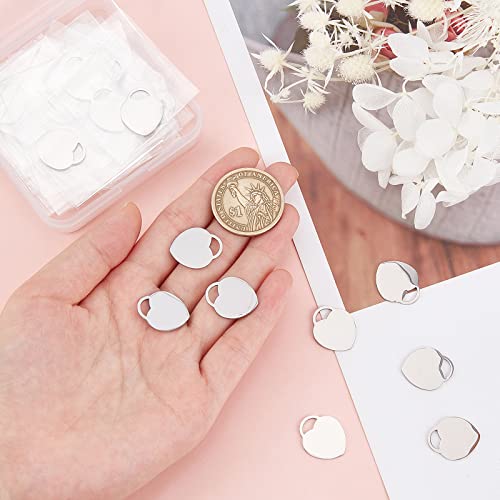 DICOSMETIC 40Pcs Stainless Steel Jewelry Making Charms Heart Shape Flat Blank Stamping Tag Pendants for Necklace Bracelet Jewelry Making Hole: 7x4mm - Image 3