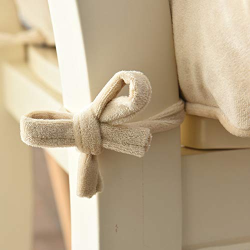 Vctops Solid Square Seat Chair Pads Non Skid Soft Comfy Plush Dining Room Kitchen Office Chair Cushion With Ties (17" X 17" X 3",Beige) #TOP2