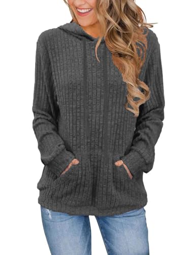 Cuptacc Sweatshirt Damen Moderne Pullover Elegant Kapuzenpullover Für Damen Locker Sweatshirt Dunkelgrau XL 46-48 Cuptacc Sweatshirt Damen Moderne Pullover Elegant Kapuzenpullover Für Damen Locker Sweatshirt Dunkelgrau XL 46-48