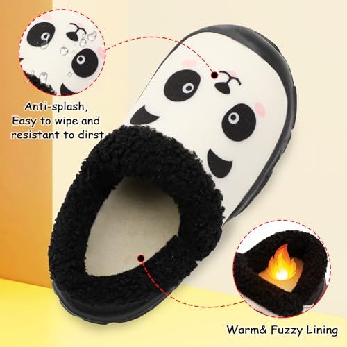 L-RUN Toddler Slippers Boys Girls Winter Warm Shoes Soft-Soled Plush-Lined Slip-on Kids Winter Footwear Wide House Shoes3
