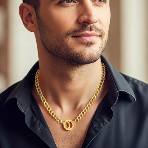 Stainless Steel 18K Gold Initial Necklace Gifts for Men Women A-Z Letter Pendant 20+3 Inch Chain Birthday Christmas Valentine Graduation Anniversaries for Him Her3