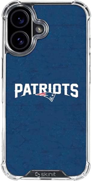 Skinit Clear Phone Case Compatible with iPhone 16 Plus - Officially Licensed NFL New England Patriots Retro Logo Design