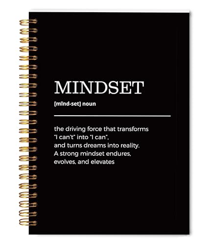 Carnet à spirale Mindset Definition | Journal de motivation A5 pour hommes et femmes