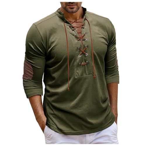 Tshirts Shirts for Men Loose Fit Men Half Drawstring T Shirts