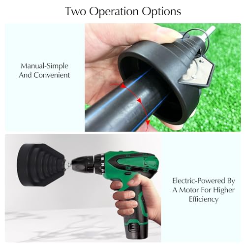 LgowithU Kunststoffrohr-Fasenwerkzeug, Rohr-Entgratungswerkzeug für 20, 25, 32, 40, 50, 63mm Kunststoffrohre, Rohrentgrater, Entgrater für PVC, PP, PE Rohre, mit Bohreranschluss für Handbohrmaschine