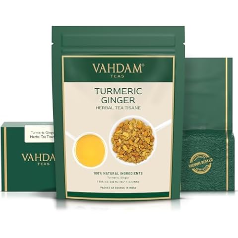 VAHDAM Turmeric Ginger Herbal Tea Blend Cover