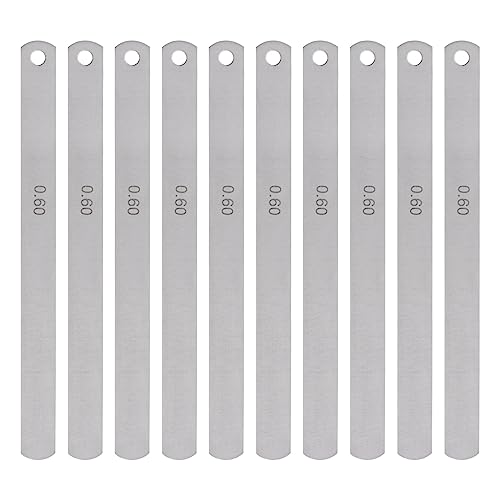 HARFINGTON 10pcs Mn Steel Feeler Gauge 0.6mm Thickness 150mm Length Metric Filler Thickness Gage Gap Measuring Tool Single Blade
