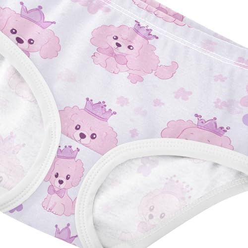 Wusikd Cute Pink Crowns Girls' Underwear Cotton Bows Girls Briefs Soft Toddler Underwear 2T4