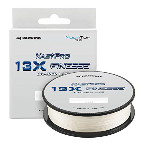 Kastking Kastpro Finesse Braided Fishing Line, White, 13 Strand, 20Lb, 150Yds #TOP1