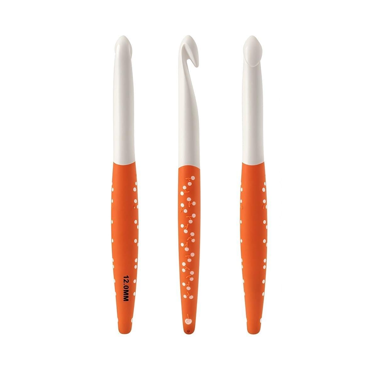Ergonomic Soft Handle Crochet Hook Cherry Two Color Knitting Needles DIY(1pcs-12.0mm)