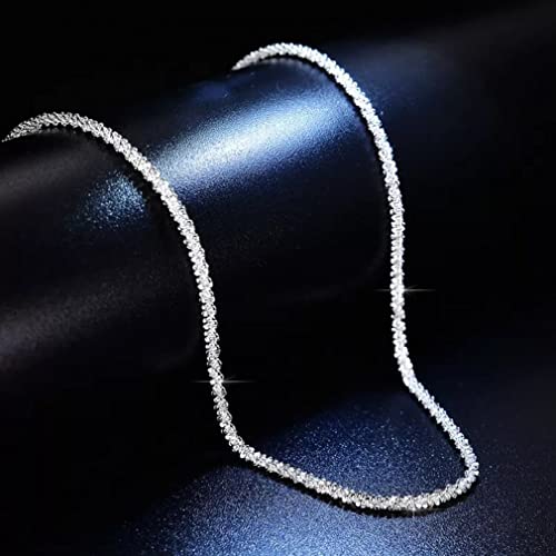 Collier ras du cou pour femmes chaîne scintillante couleur argent 925 tendance