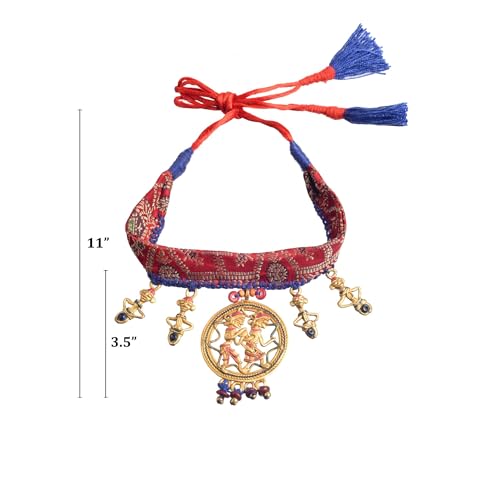 Image of AAKRITI ART CREATIONS Royal Empress Handcrafted Tribal Dhokra Necklace & Choker Collection | Queen-Inspired Artisan Brass Statement Jewelry | Ethnic, Regal & Elegant Necklaces for Women