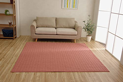 イケヒコ ラグ カーペット マット 無地 コルム 洗える オールシーズン対応 ローズ 130×185cm 約1.5畳 #4514219
