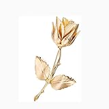  VOANZO Broche Rose Grade Cuivre Placage Bijoux Anciens Broche Rose Accessoires de Vêtements de Haute Qualité (or jaune)