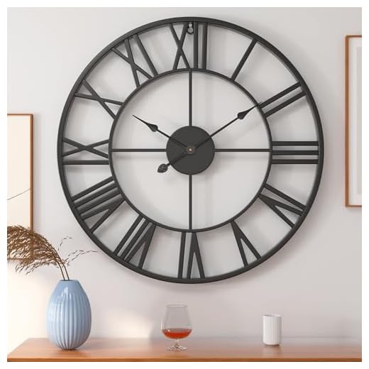 30 inch Large Metal Wall Clock, Industrial Indoor Outdoor Waterproof Art Decor Modern Clocks review
