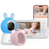 ANFIL® Babyphone mit Kamera ohne WLAN – 5 Display, Nachtsicht, VOX Modus, Temperaturüberwachung, 2-Wege-Audio, Baby Kamera Überwachung, ECO Modus, Schwenkbar 355°, Neigbar 120